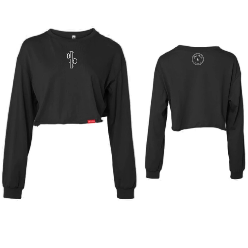 Arcadia clothing co cropped long sleeve top size medium